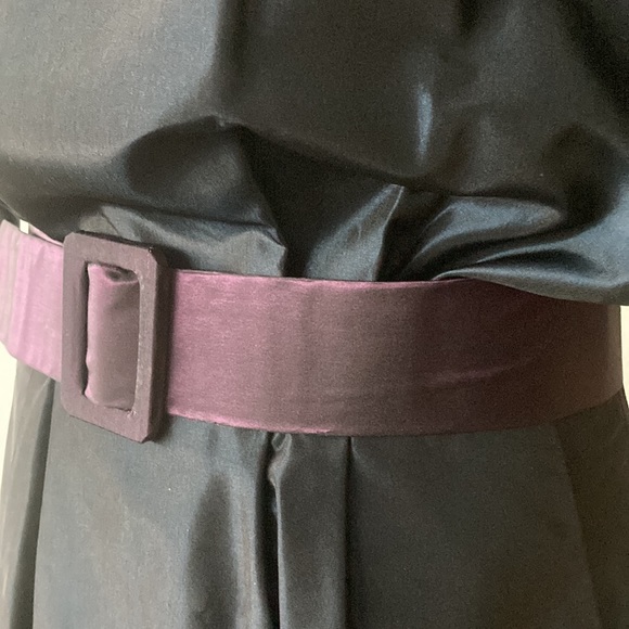 Taffeta navy & purple belted dress NWT - Picture 3 of 7